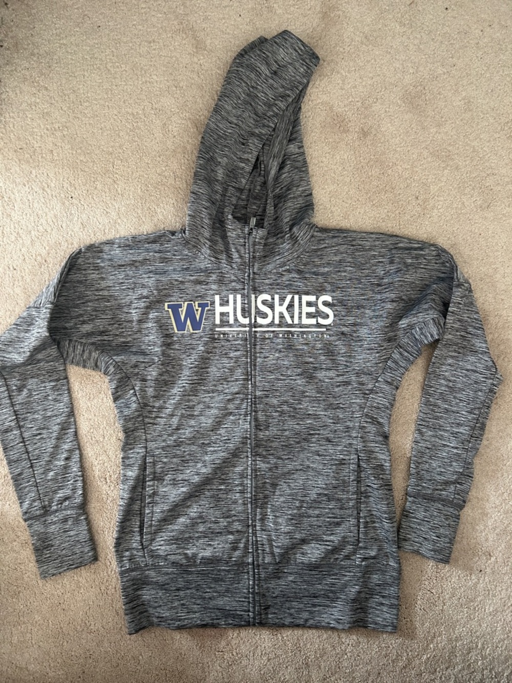 Huskies Grey Marled Full-Zip Hoodie